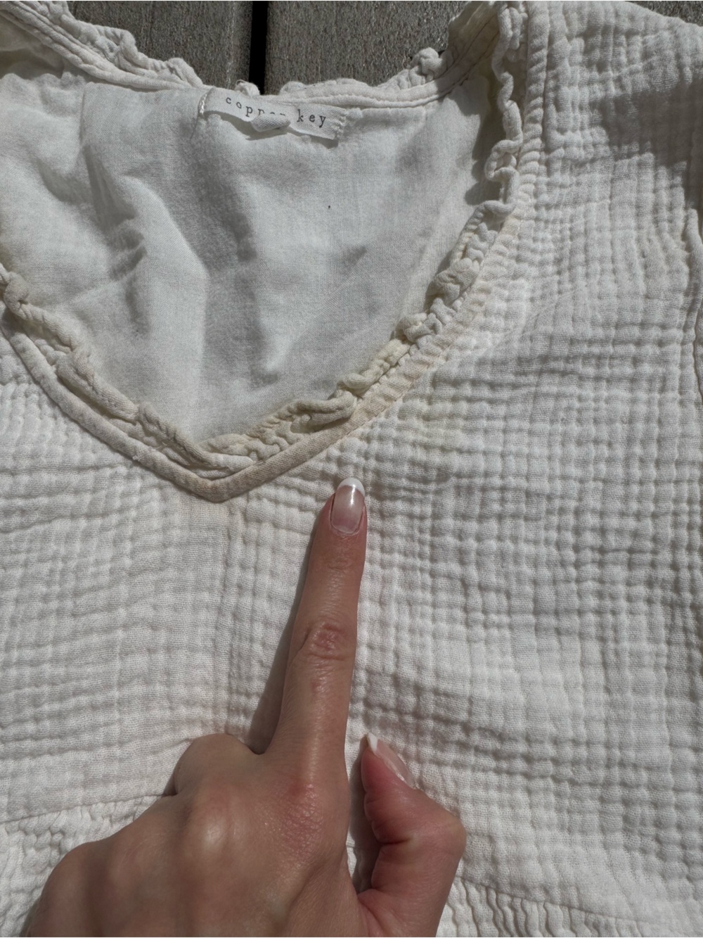 Copper Key Cream Strapless Ruffled Top - Picture 2 of 3